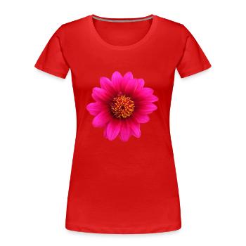 fleurs lys tulipes orchidées ger dahlia de tournesol - T-shirt bio Premium Femme - rouge - Devant - Mia (176cm)