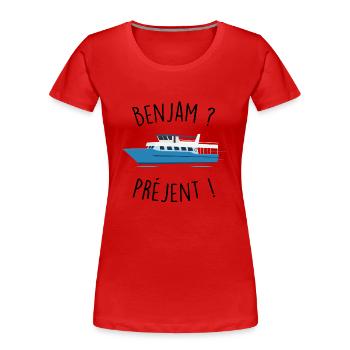 benjam préjent - T-shirt bio Premium Femme - rouge - Devant - Mia (176cm)