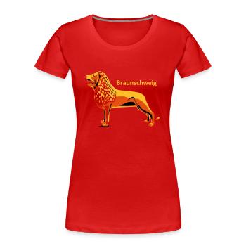 BraunschweigLoewe - Women's Premium Organic T-Shirt - red - Front - Mia (176cm)