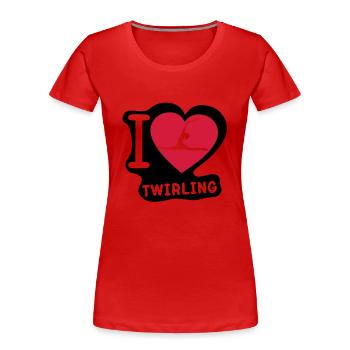 i love coeur sport twirling baton3 - T-shirt bio Premium Femme - rouge - Devant - Mia (176cm)