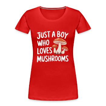 Champignons Champignons Champignon Champignon - T-shirt bio Premium Femme - rouge - Devant - Mia (176cm)
