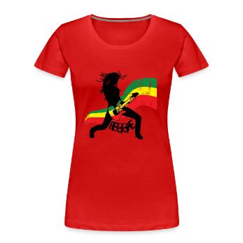 Reggae eu - Women's Premium Organic T-Shirt - red - Front - Mia (176cm)