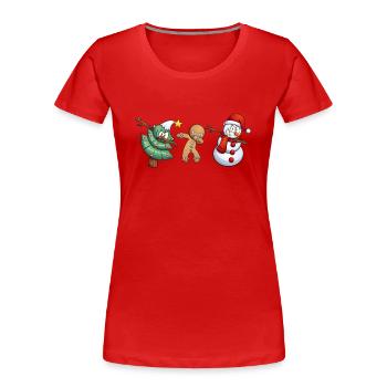 Christmas - Women's Premium Organic T-Shirt - red - Front - Mia (176cm)