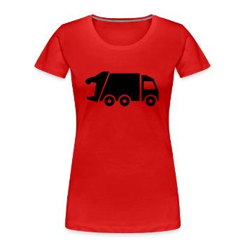 Camion poubelle - T-shirt bio Premium Femme - rouge - Devant - Mia (176cm)