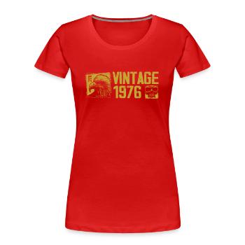 Vintage 1976 Retro Anniversary Gift 1976 - Women's Premium Organic T-Shirt - red - Front - Mia (176cm)