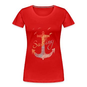 Sailing - Frauen Premium Bio T-Shirt - Rot - Vorne - Mia (176cm)