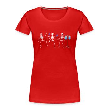 Funny Halloween Skeleton Healthcare Nurse Team - T-shirt bio Premium Femme - rouge - Devant - Mia (176cm)
