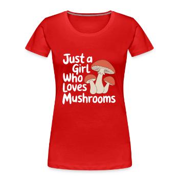 Champignons Champignons Champignon Champignon - T-shirt bio Premium Femme - rouge - Devant - Mia (176cm)