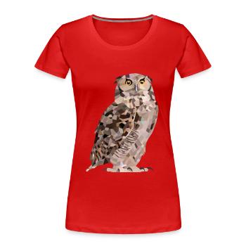 Hibou dans la conception de polygones - T-shirt bio Premium Femme - rouge - Devant - Mia (176cm)
