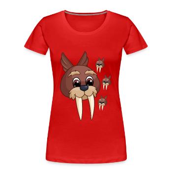 Morsekopf Tierliebhaber Walross - Frauen Premium Bio T-Shirt - Rot - Vorne - Mia (176cm)