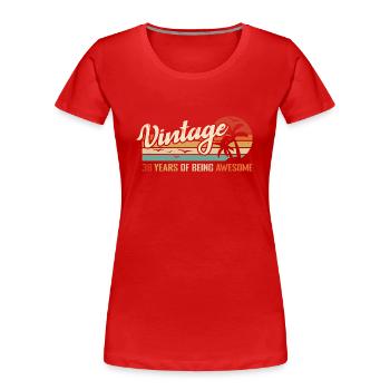38 Ans Rétro Cadeau D'anniversaire Vintage 38 ans - T-shirt bio Premium Femme - rouge - Devant - Mia (176cm)