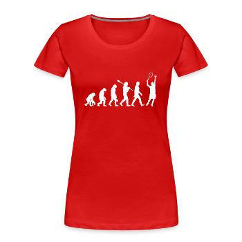 évolution du tennis - T-shirt bio Premium Femme - rouge - Devant - Mia (176cm)
