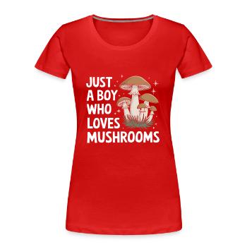 Champignons Champignons Champignon Champignon - T-shirt bio Premium Femme - rouge - Devant - Mia (176cm)