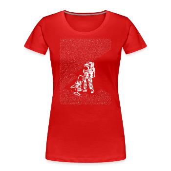 Astronaut Galaxy Graphic - Women's Premium Organic T-Shirt - red - Front - Mia (176cm)