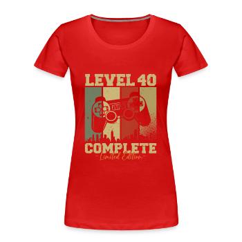 Level 40 Freigeschaltet 40 Geburtstag Geschenk - Frauen Premium Bio T-Shirt - Rot - Vorne - Mia (176cm)