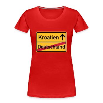 Kroatien - Frauen Premium Bio T-Shirt - Rot - Vorne - Mia (176cm)