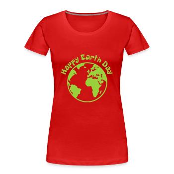Alles Gute zum Tag der Erde - Frauen Premium Bio T-Shirt - Rot - Vorne - Mia (176cm)