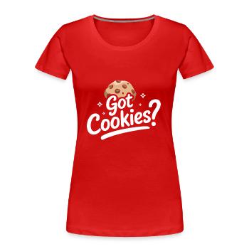Cookies Biscuits Biscuits Biscuits Chocolat - T-shirt bio Premium Femme - rouge - Devant - Mia (176cm)