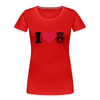 Teddy - Frauen Premium Bio T-Shirt - Rot - Vorne - Mia (176cm)