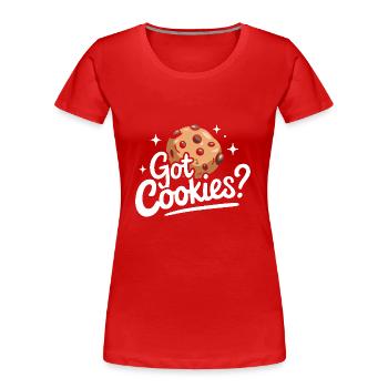 Cookies Biscuits Biscuits Biscuits Chocolat - T-shirt bio Premium Femme - rouge - Devant - Mia (176cm)
