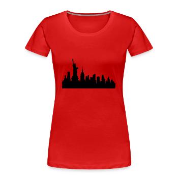 New York Skyline - T-shirt bio Premium Femme - rouge - Devant - Mia (176cm)