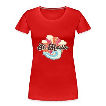 Saint Martin Caribbean Retro - Women's Premium Organic T-Shirt - red - Front - Mia (176cm)