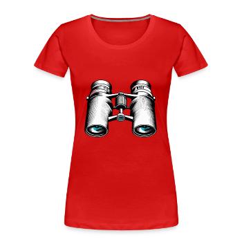 Binoculars / Observation / Observation / Adventure - Women's Premium Organic T-Shirt - red - Front - Mia (176cm)