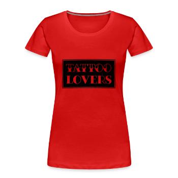 TATTOO LOVERS - Women's Premium Organic T-Shirt - red - Front - Mia (176cm)