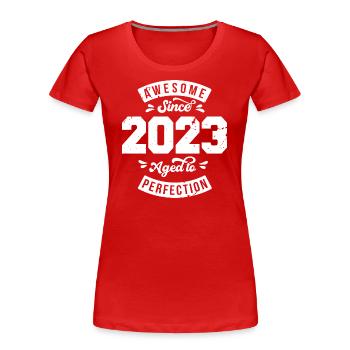 Vintage 2023 Geburtstag - retro 2023 - Frauen Premium Bio T-Shirt - Rot - Vorne - Mia (176cm)