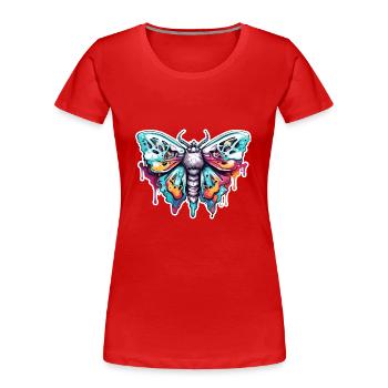 Papillon de nuit / animal / insecte / larve / ravageur - T-shirt bio Premium Femme - rouge - Devant - Mia (176cm)