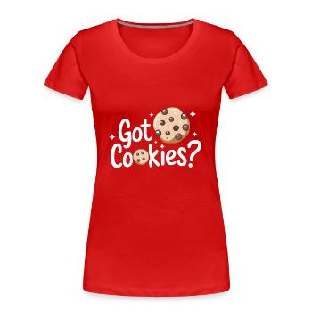 Cookies Biscuits Biscuits Biscuits Chocolat - T-shirt bio Premium Femme - rouge - Devant - Mia (176cm)