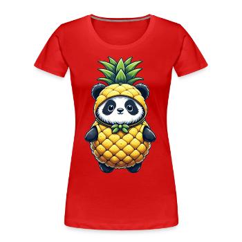 Panda im Ananas-Kostüm - Frauen Premium Bio T-Shirt - Rot - Vorne - Mia (176cm)