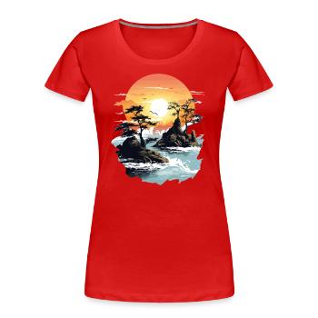 River of Life - Women's Premium Organic T-Shirt - red - Front - Mia (176cm)