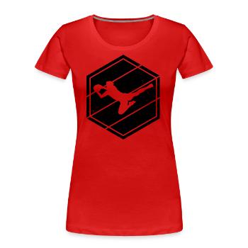 Football masculin Gardien de but Joueur de football Football - T-shirt bio Premium Femme - rouge - Devant - Mia (176cm)