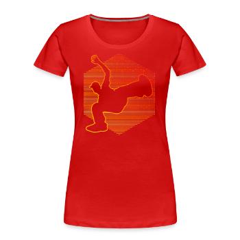Damen Herren Bboy Hiphop Breakdance Hip Hop - Frauen Premium Bio T-Shirt - Rot - Vorne - Mia (176cm)
