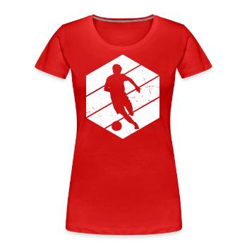 Soccer Football Football Game Football Playing Football - Women's Premium Organic T-Shirt - red - Front - Mia (176cm)