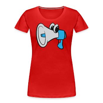 Megafon / Megaphone - Blau mit Augen - Frauen Premium Bio T-Shirt - Rot - Vorne - Mia (176cm)