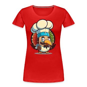 Thanksgiving Feast - Women's Premium Organic T-Shirt - red - Front - Mia (176cm)