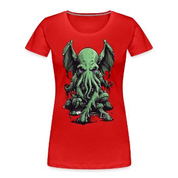 Slimy Halloween Cthulhu Tentacles Monster - Women's Premium Organic T-Shirt - red - Front - Mia (176cm)