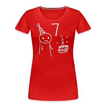 7 ans - Cadeau 7e Anniversaire Amusant 7 ans - T-shirt bio Premium Femme - rouge - Devant - Mia (176cm)
