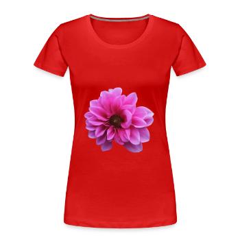 Fleur Rose Rose Fleur Fleurs Rose Rose Fleurs - T-shirt bio Premium Femme - rouge - Devant - Mia (176cm)