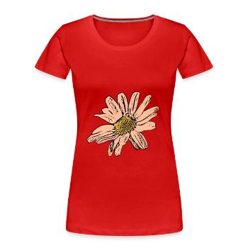 Blume pastell Blume Blumen pastell Blumen - Frauen Premium Bio T-Shirt - Rot - Vorne - Mia (176cm)