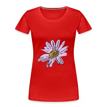 Blume pastell Blume Blumen pastell Blumen flieder - Frauen Premium Bio T-Shirt - Rot - Vorne - Mia (176cm)