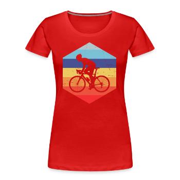 Vélo de route féminin Cyclisme de route Vélo de route Cyclisme de route Cyclisme de route - T-shirt bio Premium Femme - rouge - Devant - Mia (176cm)