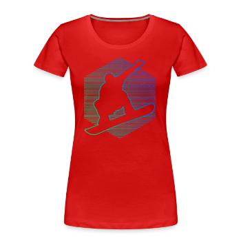 Women's Snowboard Snowboarder Winter Sports Snowboardi - Women's Premium Organic T-Shirt - red - Front - Mia (176cm)