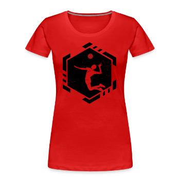 Volley Beach Volley Volleyballspieler Damen - Frauen Premium Bio T-Shirt - Rot - Vorne - Mia (176cm)