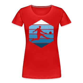 Men's Football Footballers Playing Football - Women's Premium Organic T-Shirt - red - Front - Mia (176cm)