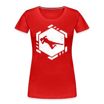 Gardien de but de football féminin masculin Gardien de but - T-shirt bio Premium Femme - rouge - Devant - Mia (176cm)
