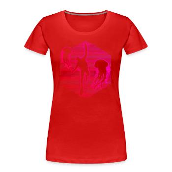 Plongée Plongée Plongée Sous-marine Hommes Plongée sous-marine - T-shirt bio Premium Femme - rouge - Devant - Mia (176cm)
