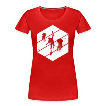 Plongée sous-marine Plongée sous-marine - T-shirt bio Premium Femme - rouge - Devant - Mia (176cm)